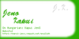 jeno kapui business card